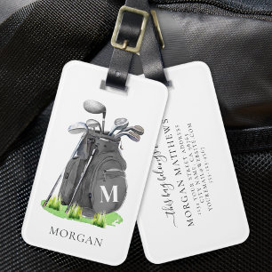 Monogram Black Golf Bag Luggage Tag