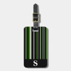 Monogram Black, Green, White Barcode Stripe