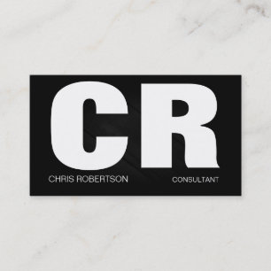 Monogram Black Grey Business Card