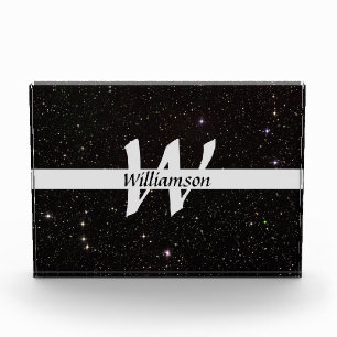 Monogram Black & Grey Name Initials Office Gift Ph Photo Block