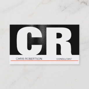 Monogram Black Grey Red White Business Card