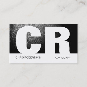 Monogram Black Grey White Business Card