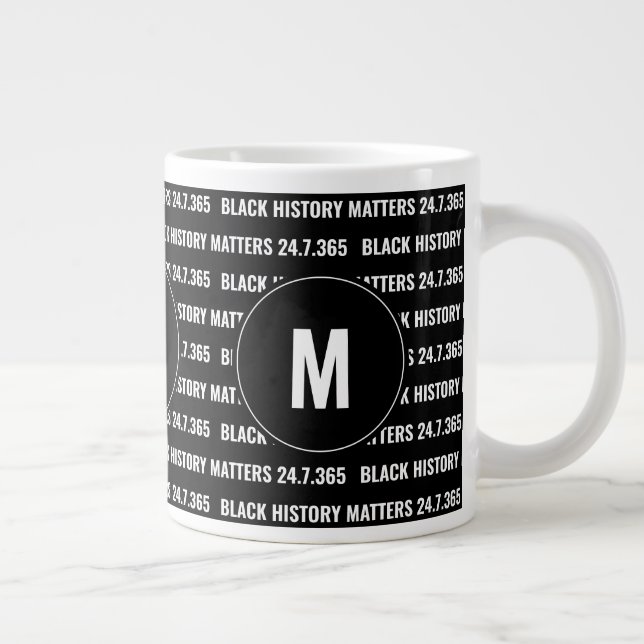 Monogram BLACK HISTORY MATTERS Large Coffee Mug (Right)