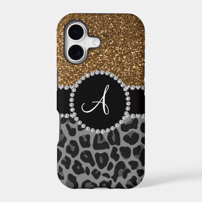 Monogram black leopard gold glitter (Back)