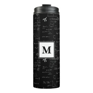 Monogram Black Math Geometry Algebra  Thermal Tumbler
