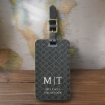 Monogram Black Metallic Elegant Pattern Luggage Tag<br><div class="desc">Elevate your travel experience with our Classic Elegant Modern Minimalist Monogram Luggage Tag. This meticulously designed accessory seamlessly combines timeless elegance with contemporary minimalism, ensuring your luggage stands out with sophistication. Crafted with precision and attention to detail, this luggage tag is more than just a practical item; it's a personalised...</div>