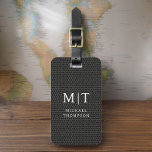 Monogram Black Metallic Elegant Pattern Luggage Tag<br><div class="desc">Elevate your travel experience with our Classic Elegant Modern Minimalist Monogram Luggage Tag. This meticulously designed accessory seamlessly combines timeless elegance with contemporary minimalism, ensuring your luggage stands out with sophistication. Crafted with precision and attention to detail, this luggage tag is more than just a practical item; it's a personalised...</div>