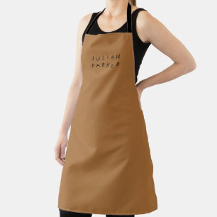 Monogram black minimalist brown apron