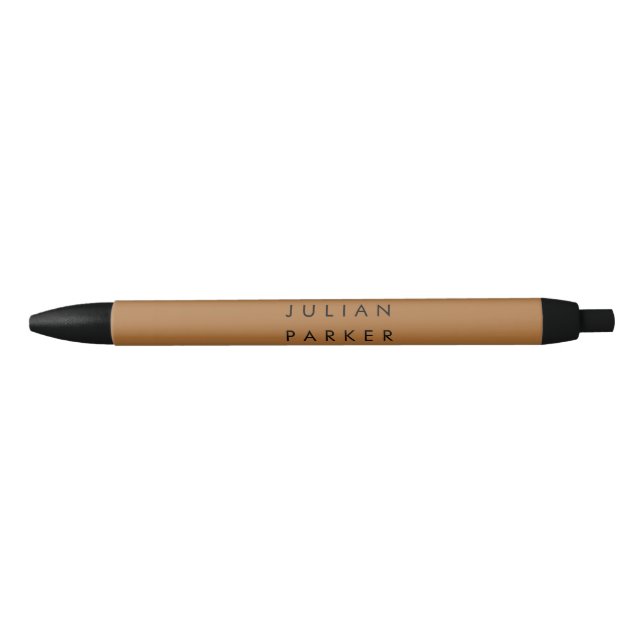 Monogram black minimalist brown black ink pen (Front)