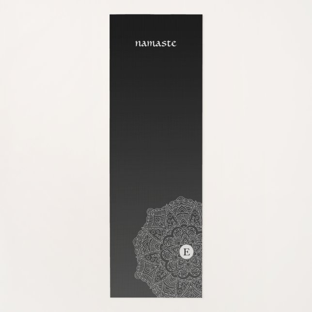 Monogram Black Ombre Modern Yoga Mat (Front)