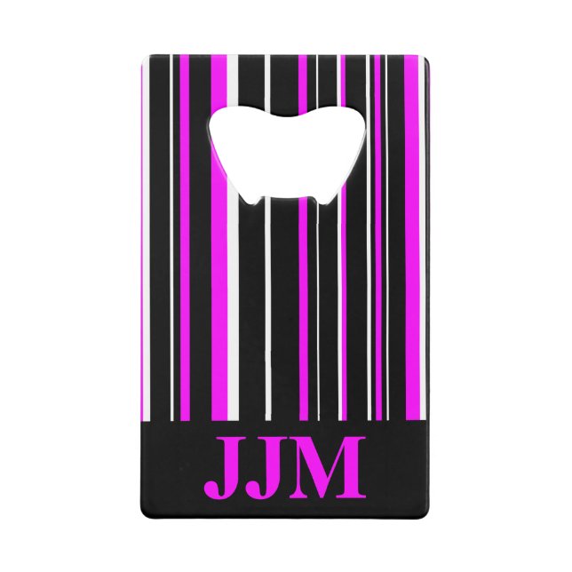 Monogram Black, Pink Barcode Stripe (Front)
