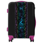 Monogram Black Rainbow Music Note Pattern Luggage