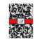 Monogram Black & Red Damask Wedding RSVP Cards