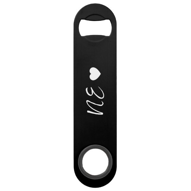 Monogram Black Red Heart Handwritten Script Style (Front)