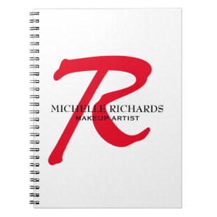 Monogram Black & Red Makeup Artist Notebook