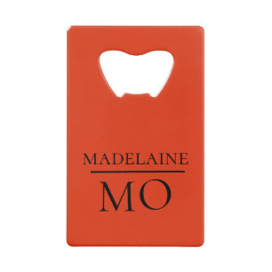 Monogram Black Red Personal Name Gift