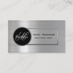 Monogram Black & Silver Business Card 3