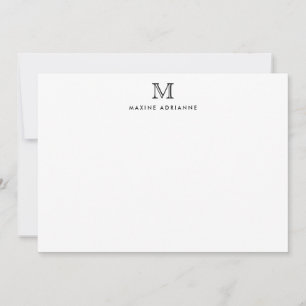 Monogram Black Stylish Chic Classic Formal Elegant Card