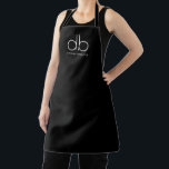 Monogram Black Stylish Modern Minimalist Apron<br><div class="desc">A simple minimal modern black apron with white initial and name monogram,  and elegant classic sans serif typography. Create your own signature style monogram on other matching products too.</div>