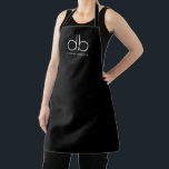 Monogram Black Stylish Modern Minimalist Apron<br><div class="desc">A simple minimal modern black apron with white initial and name monogram,  and elegant classic sans serif typography. Create your own signature style monogram on other matching products too.</div>