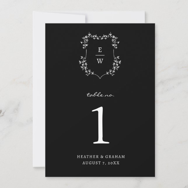 Monogram Black Table Number (Front)