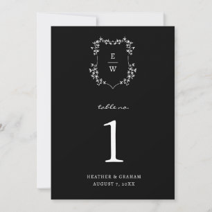 Monogram Black Table Number