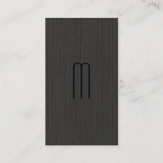 Monogram | Black Texture Business Card (Front)