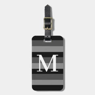 Monogram Black Tritone Striped Luggage Tag