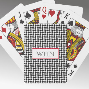 Monogram Black & White Houndstooth, Deck of Playing Cards