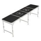 Monogram Black White Modern Beer Pong Table