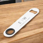 Monogram Black White Modern Minimalist Elegant<br><div class="desc">Introducing our Monogram Black White Modern Minimalist Elegant Bar Key Bottle Opener, a functional yet sophisticated addition to your barware collection. This premium bottle opener seamlessly combines classic elegance with contemporary minimalism, making it a stylish statement piece for your home bar or special events. Crafted with meticulous attention to detail,...</div>