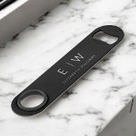 Monogram Black White Modern Minimalist Elegant<br><div class="desc">Introducing our Monogram Black White Modern Minimalist Elegant Bar Key Bottle Opener, a functional yet sophisticated addition to your barware collection. This premium bottle opener seamlessly combines classic elegance with contemporary minimalism, making it a stylish statement piece for your home bar or special events. Crafted with meticulous attention to detail,...</div>