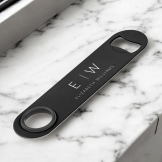 Monogram Black White Modern Minimalist Elegant