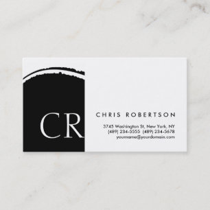 Monogram Black White Pattern Business Card
