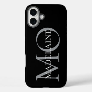  Monogram Black White Personal  iPhone 16 Plus Case