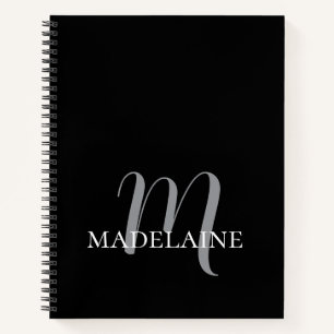 Monogram Black White Personal Notebook
