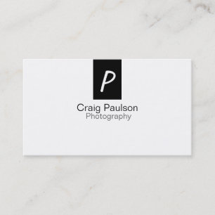 Monogram Black White Photography Business Card