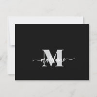 Monogram Black White Silver Colour Personal