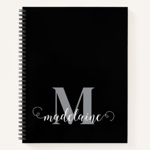 Monogram Black White Silver Personal Notebook