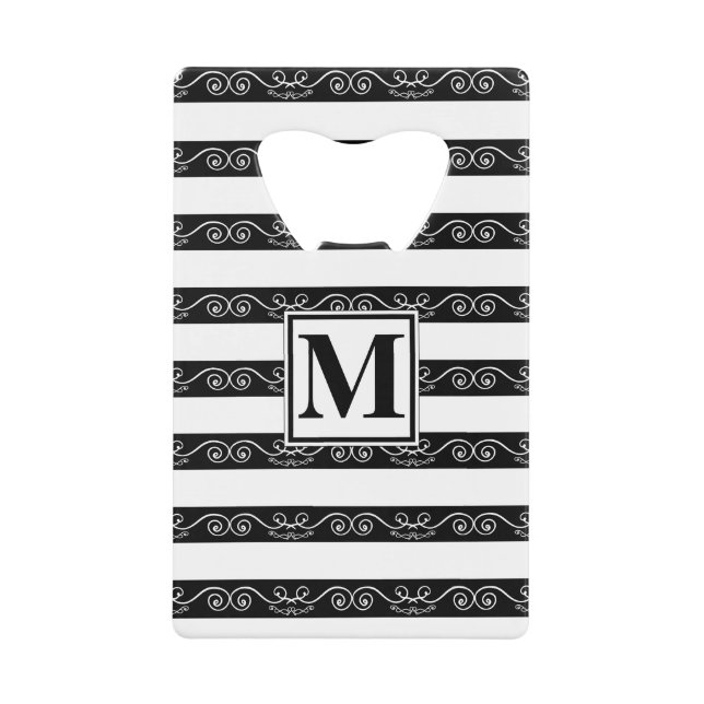 Monogram Black White striped design (Front)