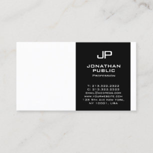 Monogram Black White Stylish Design Modern Business Card