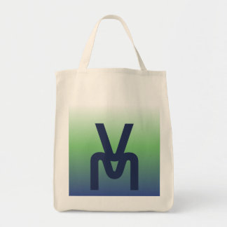 Monogram Blue and Green Gradient Tote Bag