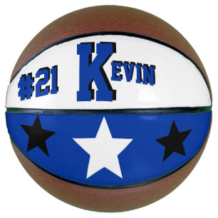 Monogram Blue and White Basketball