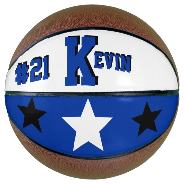 Monogram Blue and White Basketball (Front)