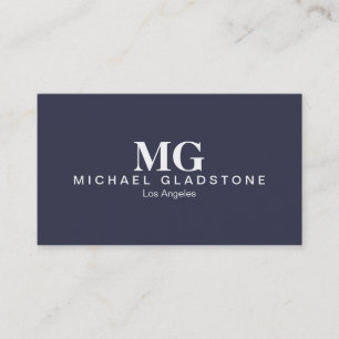 Monogram Blue Background Business Card