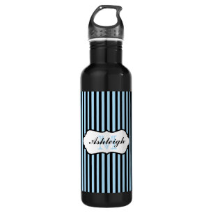 Monogram Blue, Black, White Striped 710 Ml Water Bottle