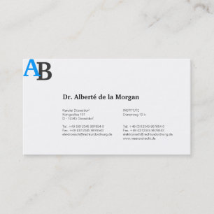 Monogram Blue Business Card