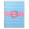Monogram Blue Chevron and Pink Spiral Notebook