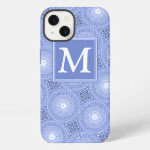 Monogram blue circles pattern Case-Mate iPhone cas 13 Case