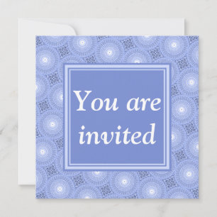 Monogram blue circles pattern invitation